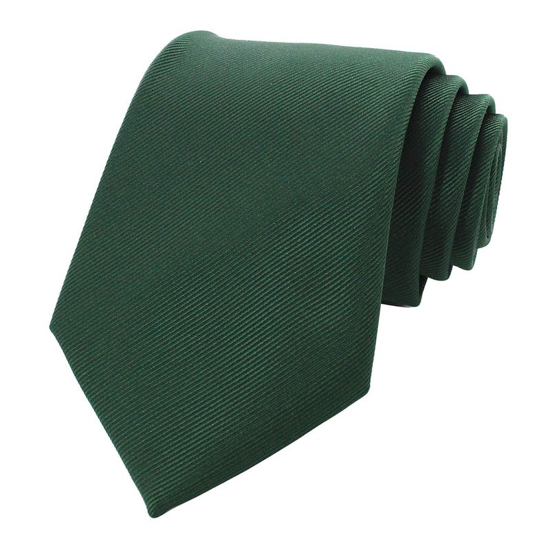 RBOCOTT Silk Dark Green Tie Business Wedding Formal Necktie for Men (Dark Green) - Image 3